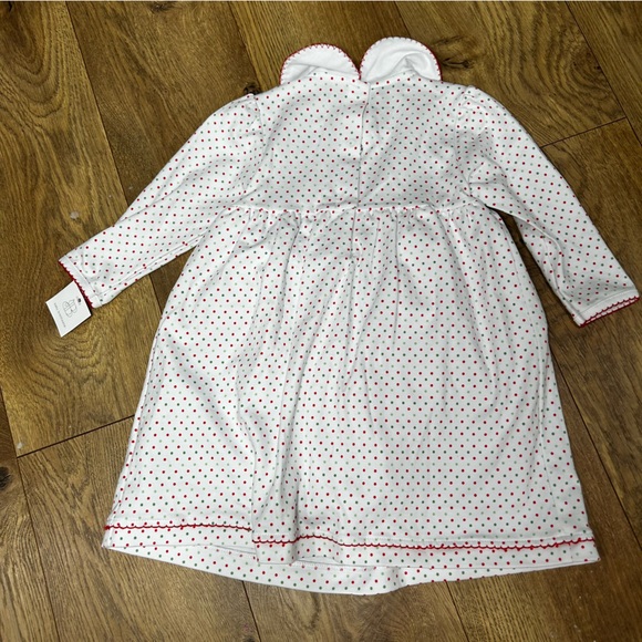 NWT Magnolia Baby polka dot Christmas dress with smocked wreaths - Size 18M - Picture 8 of 9